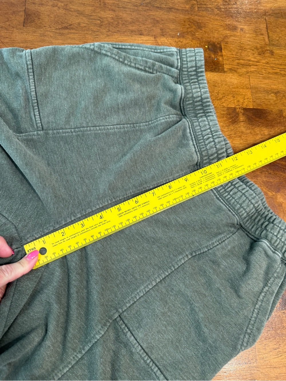 Rae Mode Mineral Wash Wide Leg Lounge Pants Olive Green Pintuck Seam L - Picture 4 of 9